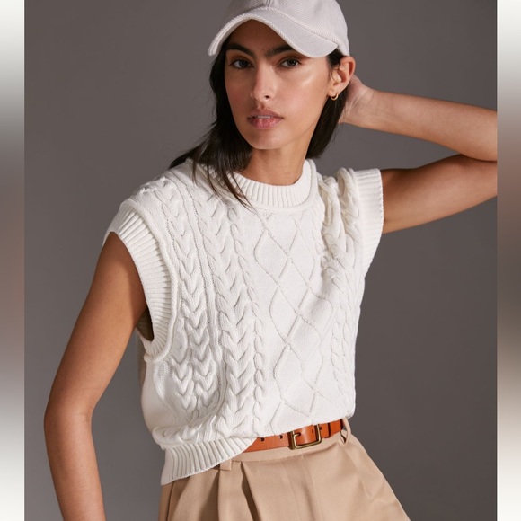 Anthropologie Maeve Cable Knit Vest - Picture 2 of 16